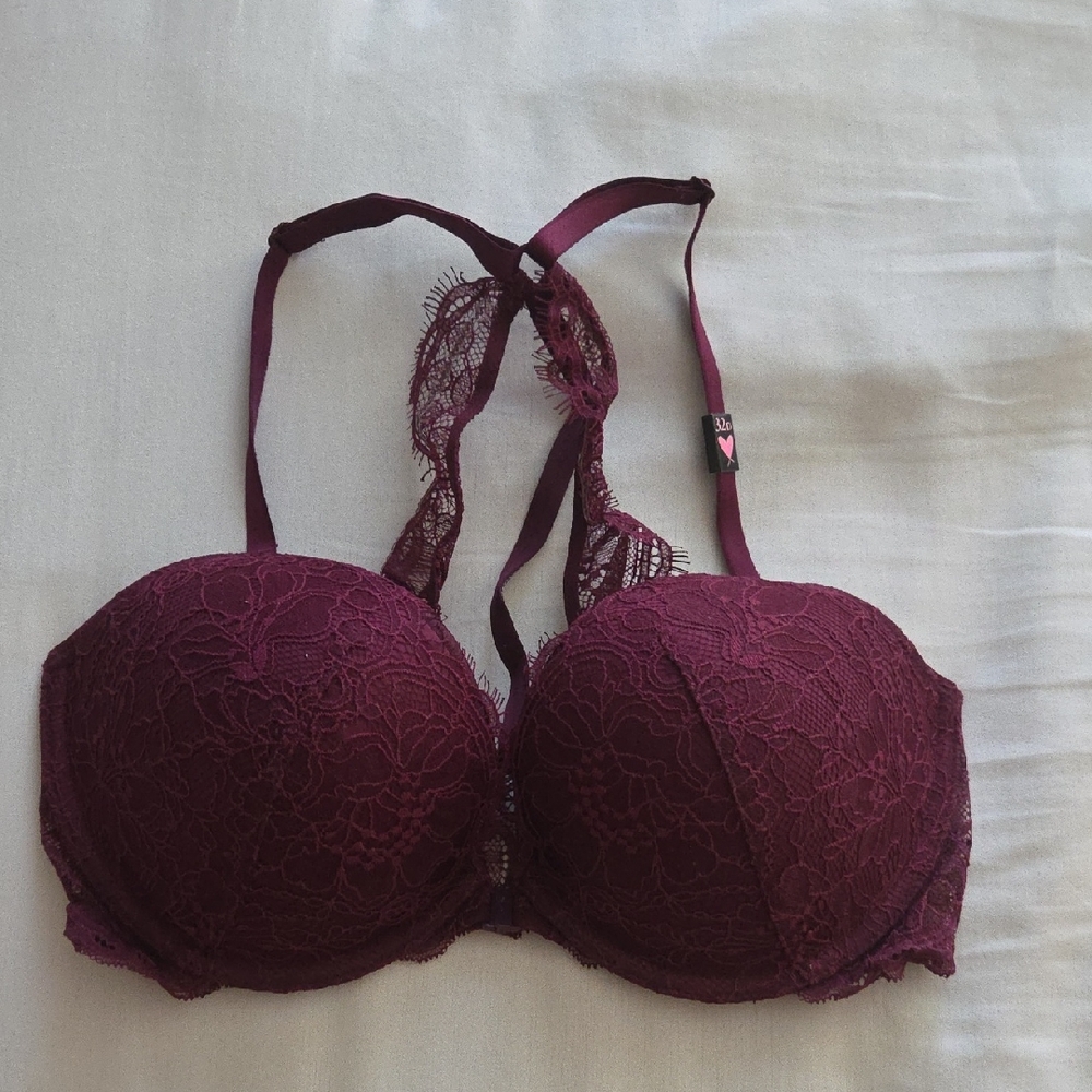 Victoria's Secret Lace Push-Up Bra - Burgundy